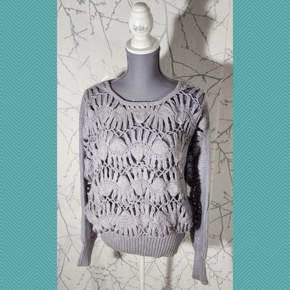 Designers Remix Collection Lavender Crochet Blouson Sweater - Picture 1 of 4